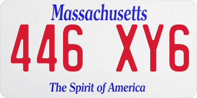 MA license plate 446XY6