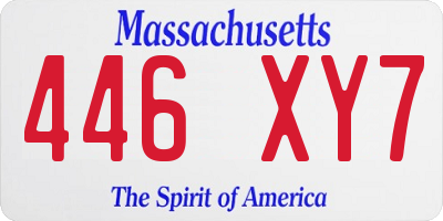 MA license plate 446XY7