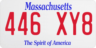 MA license plate 446XY8