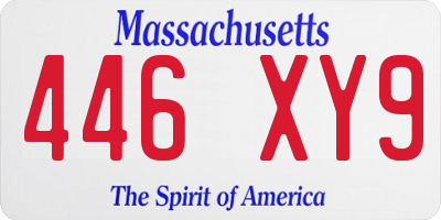 MA license plate 446XY9