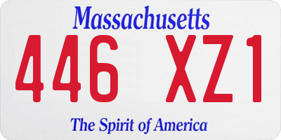 MA license plate 446XZ1