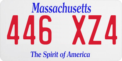 MA license plate 446XZ4