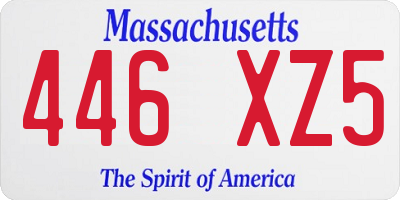 MA license plate 446XZ5