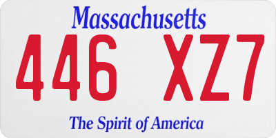 MA license plate 446XZ7