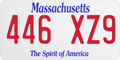 MA license plate 446XZ9