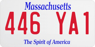 MA license plate 446YA1