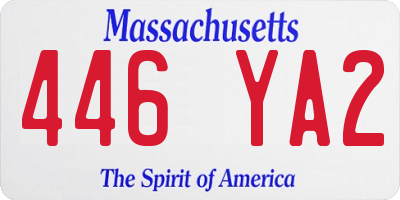 MA license plate 446YA2