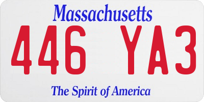 MA license plate 446YA3