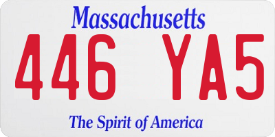 MA license plate 446YA5