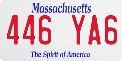 MA license plate 446YA6