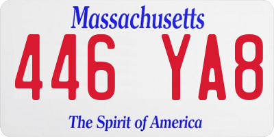 MA license plate 446YA8