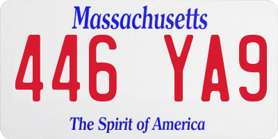 MA license plate 446YA9