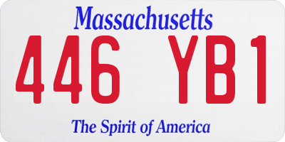 MA license plate 446YB1