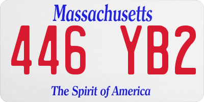 MA license plate 446YB2