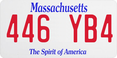 MA license plate 446YB4