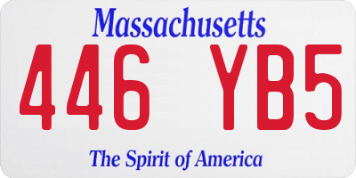 MA license plate 446YB5