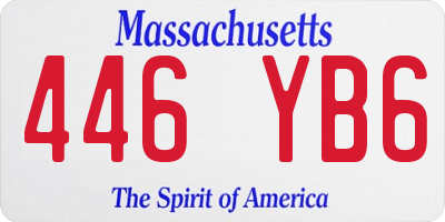 MA license plate 446YB6