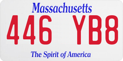 MA license plate 446YB8