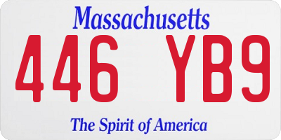 MA license plate 446YB9