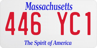 MA license plate 446YC1