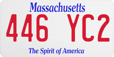 MA license plate 446YC2