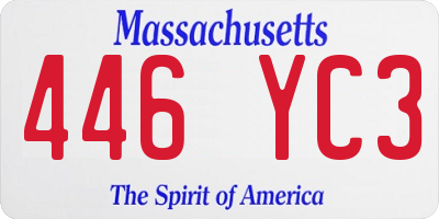 MA license plate 446YC3
