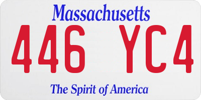 MA license plate 446YC4