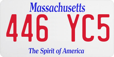 MA license plate 446YC5