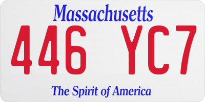 MA license plate 446YC7