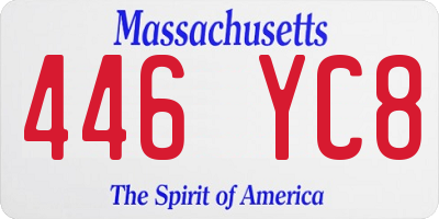 MA license plate 446YC8