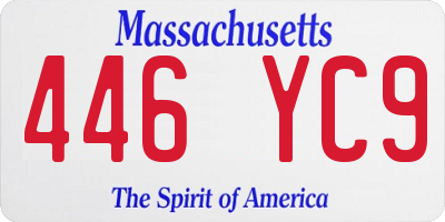 MA license plate 446YC9
