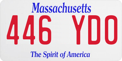 MA license plate 446YD0