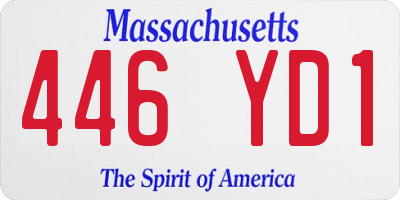 MA license plate 446YD1