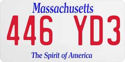 MA license plate 446YD3