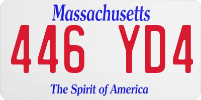 MA license plate 446YD4