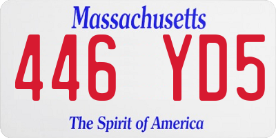 MA license plate 446YD5