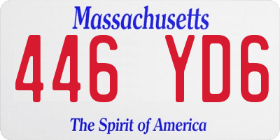 MA license plate 446YD6