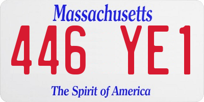 MA license plate 446YE1