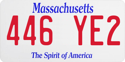 MA license plate 446YE2