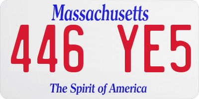 MA license plate 446YE5
