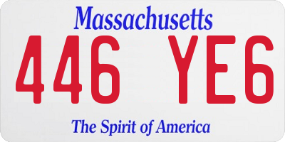 MA license plate 446YE6