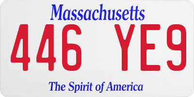 MA license plate 446YE9