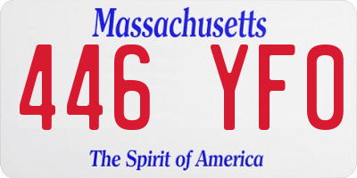 MA license plate 446YF0