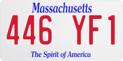 MA license plate 446YF1