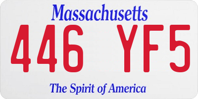 MA license plate 446YF5
