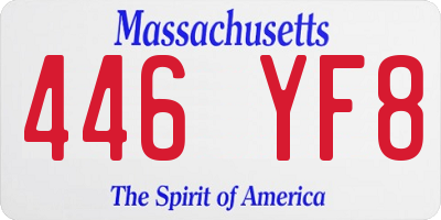 MA license plate 446YF8