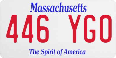 MA license plate 446YG0
