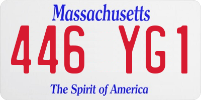 MA license plate 446YG1