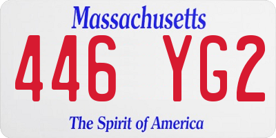 MA license plate 446YG2