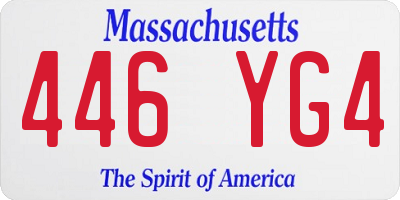 MA license plate 446YG4